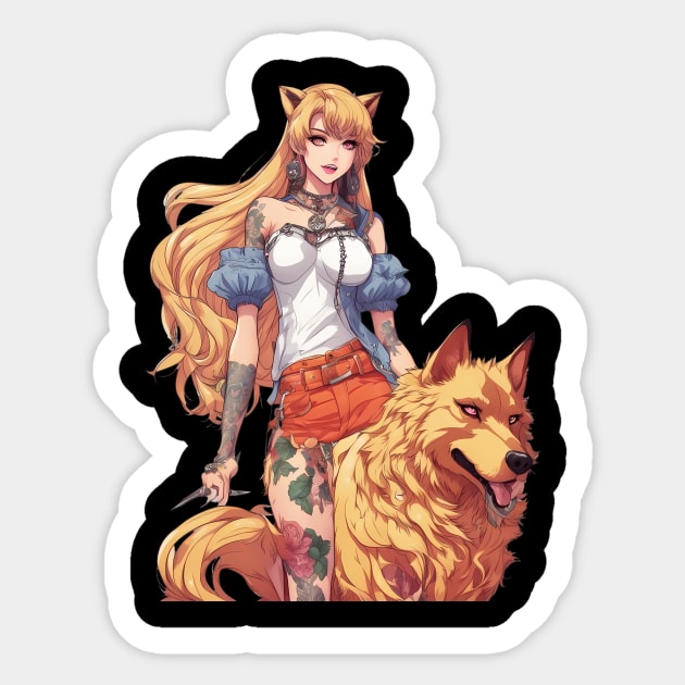 Werewolf Anime Girl Sticker by animegirlnft
